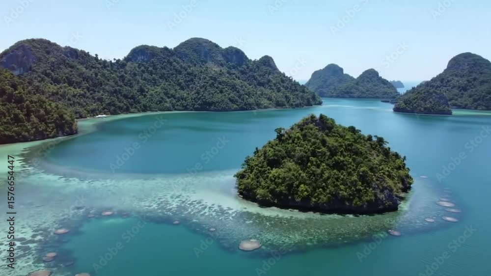 Iconic Raja Ampat-style karst islands with turquoise water Iconic Raja Ampat-style karst islands with turquoise water