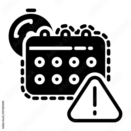 Deadline icon, glyph icon style