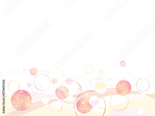 暖色の抽象的な丸の背景イラスト