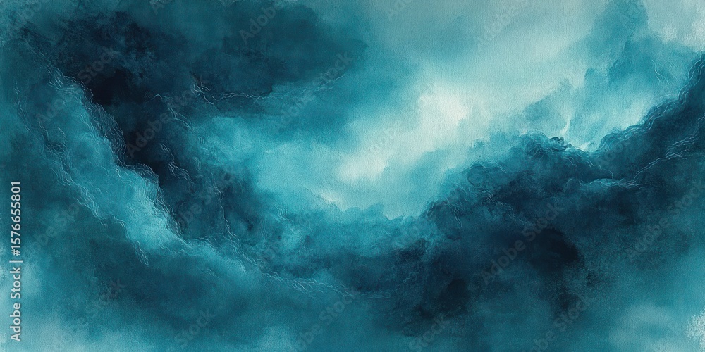 Obraz premium Moody and dramatic dark blue storm clouds swirling across the sky with light breaking through in the background
