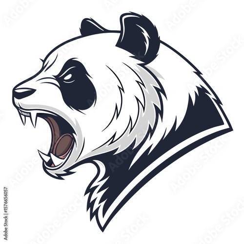 Angry panda head graphic