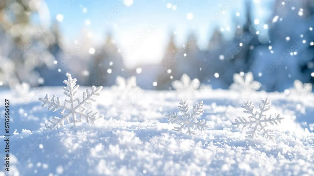 custom made wallpaper toronto digitalWinter Snowflakes On Snowy Landscape