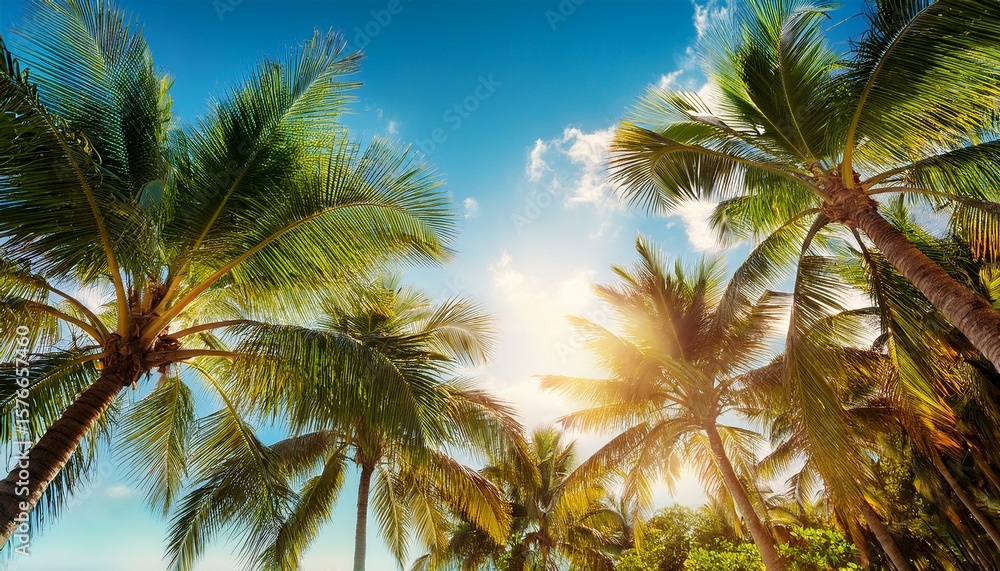 Obraz premium tropical palm trees illustrations 1