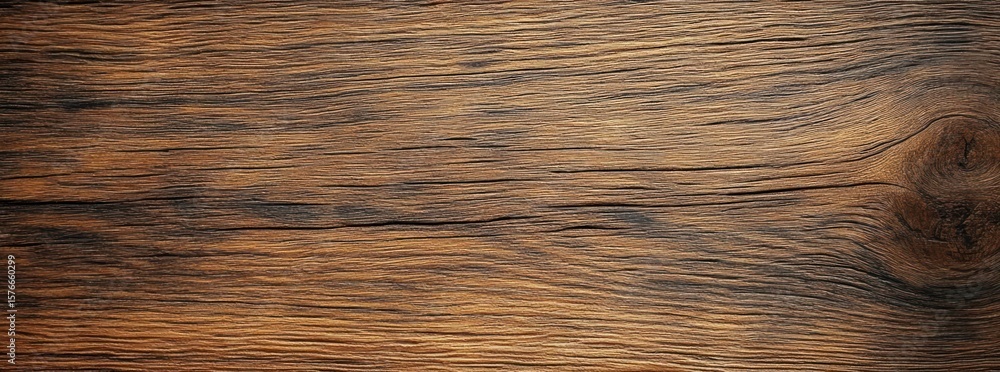 Fototapeta premium Close-up view of rustic wooden surface with natural grain patterns and textured knots