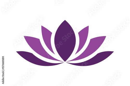 Artistic Lotus Symbol In Dual Tone Purple And Soft Shades