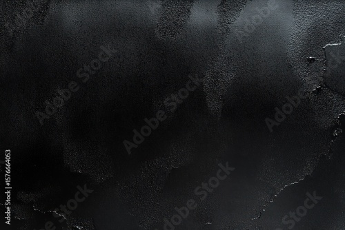 Fototapeta Naklejka Na Ścianę i Meble -  Close-up texture of black metal surface with irregular peeling paint and worn areas creating a rough, industrial feel