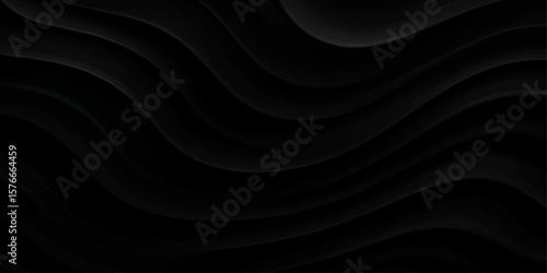Black and white abstract background with smooth silky waves and flowing fabric texture