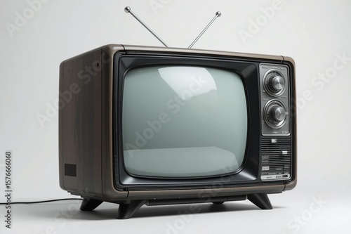 Wallpaper Mural Vintage Television Set on White Background Retro TV Antenna Technology Old Torontodigital.ca