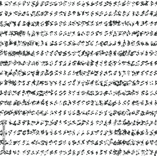 Texture in the form of noisy torn spots located in horizontal rows.