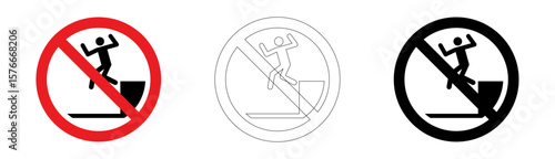 No jumping down sign in vector format