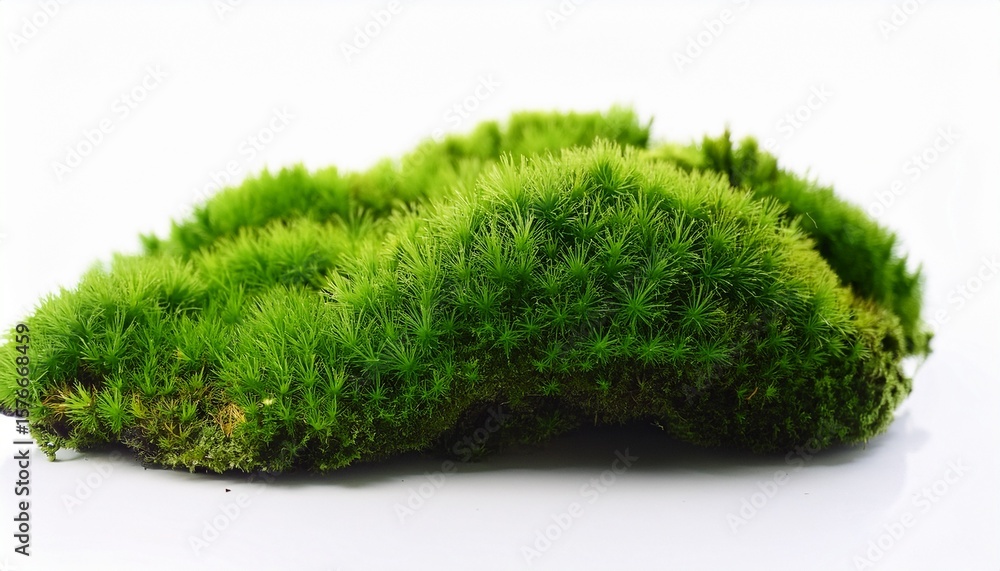 Fototapeta premium isolated green moss on a white background with abstract texture