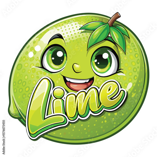 Lime Cartoon Fruit Illustration