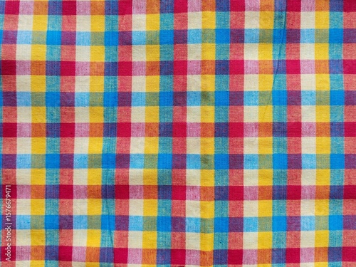 Loincloth multicolor woven handmade Thai traditional fashion fabric textile original pattern style backgrounds and textures design.