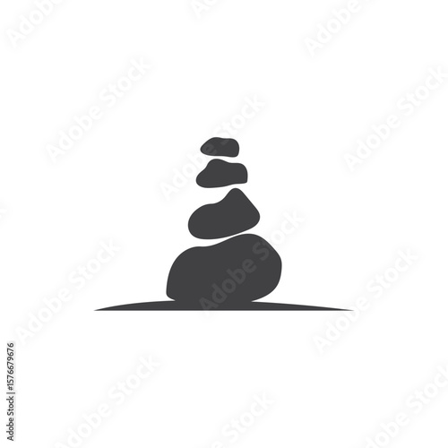 natural stone logo design concept nature pile of river stones simple minimalist symbol illustration product brand template