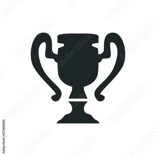 simple championship design with trophy logo victory cup concept vintage simple minimalist modern elegant symbol illustration victory template and brand