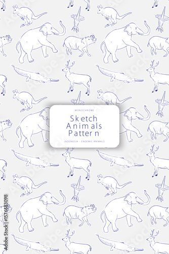Endemic animals layout template coloring page idea