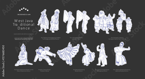 Isolated indonesian jawa barat culture asset illustration