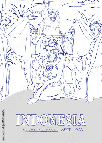West java traditional layout coloring page idea