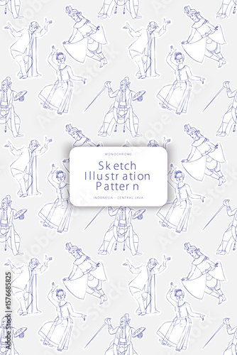 Central java dance sketch culture from jawa tengah