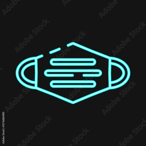 Icon mask. Medical elements. Icon in neon style.