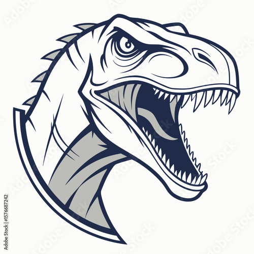 Angry dinosaur head graphic