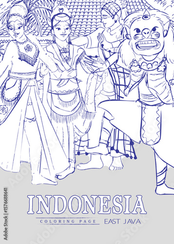 East java dance layout template coloring page idea