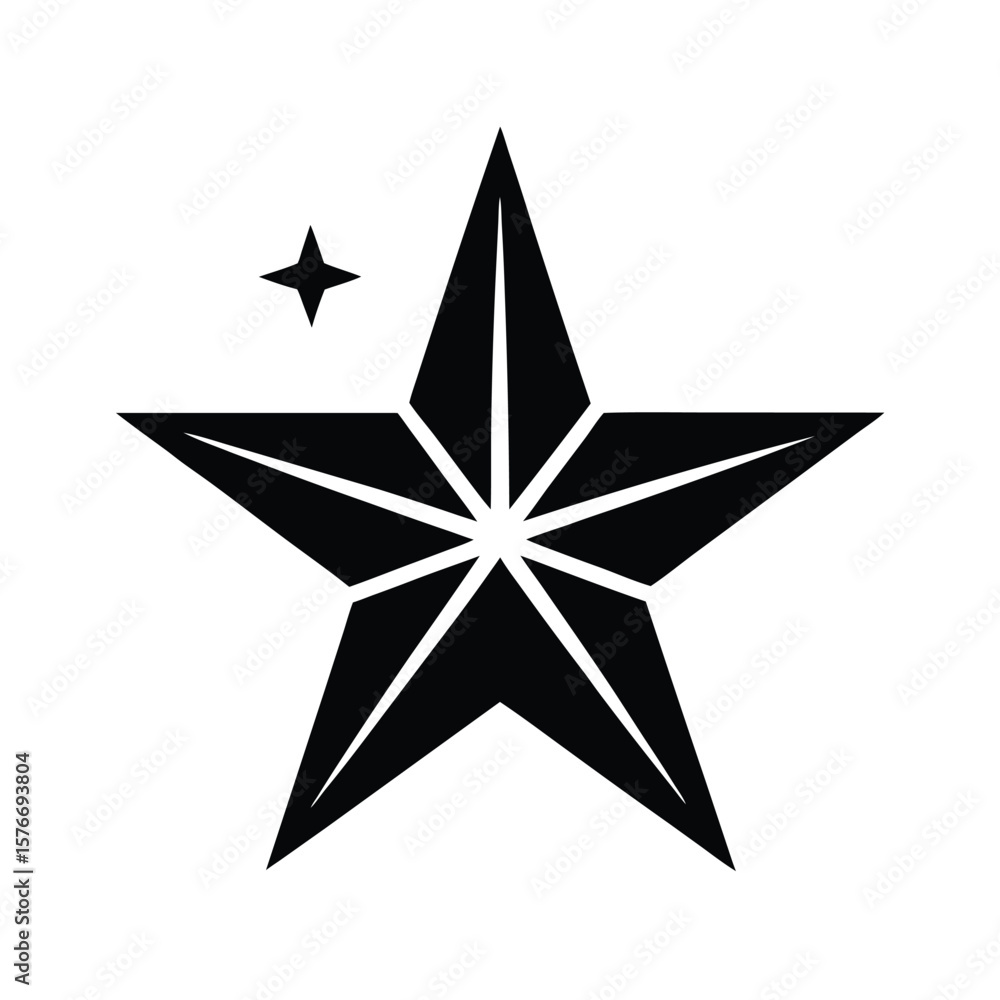 Obraz premium Sparkling Star Icon Vector Illustration