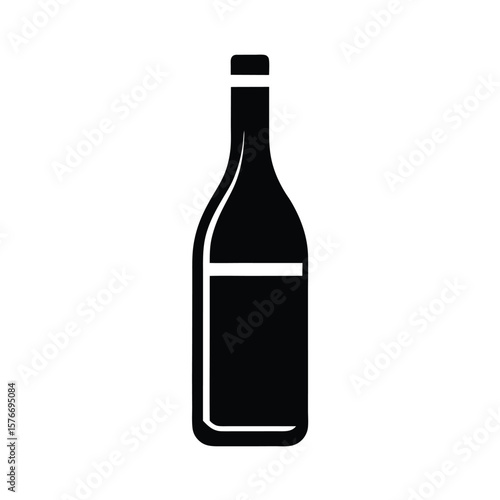 Wine Bottle Icon Vector Illustration
