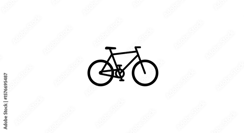 Fototapeta premium A simple bicycle isolated on white background
