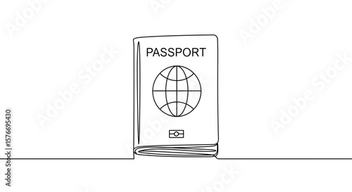 Passport with globe icon isolated on white background for travel