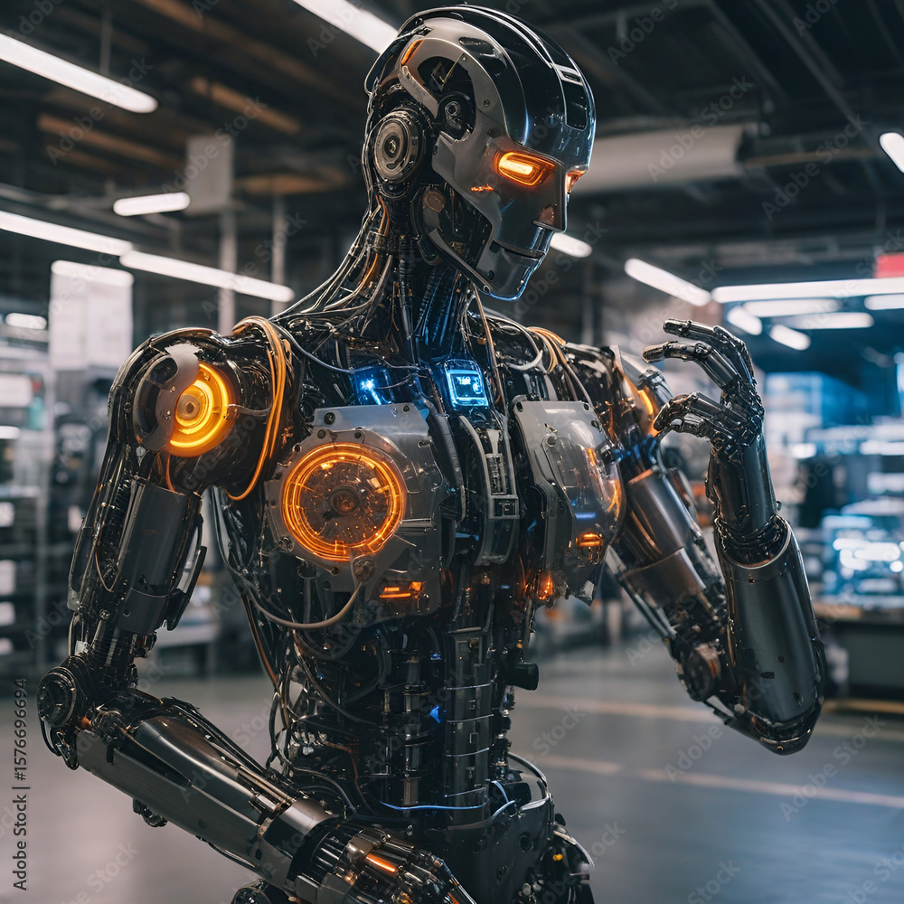 Fototapeta premium futuristic robot cyborg