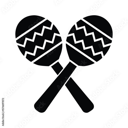 Maracas Crossed Icon Vector Illustration