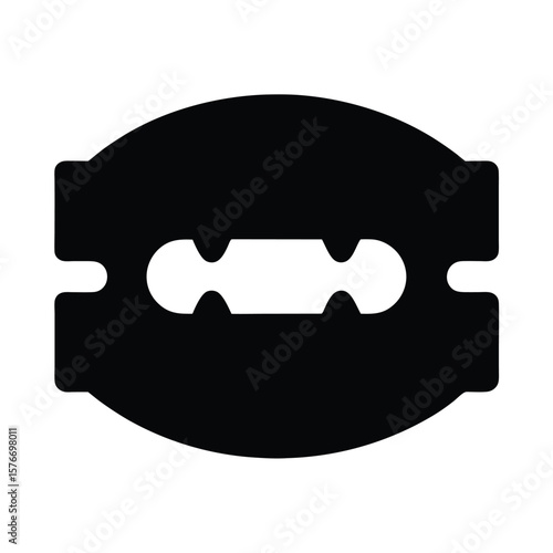 Razor Blade With Oval Hole Icon Vector Illustration