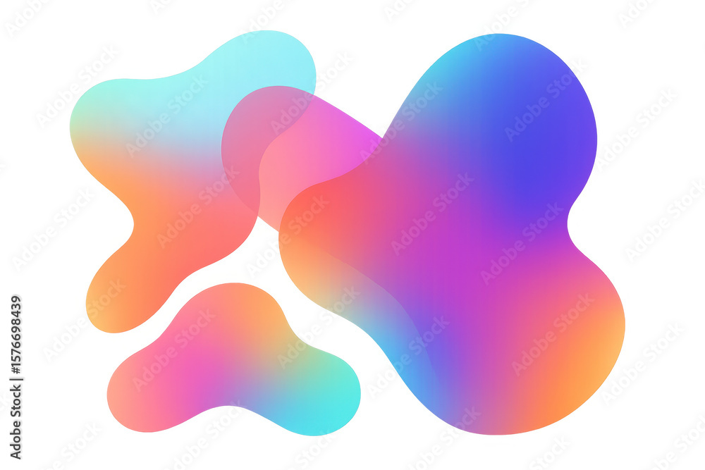 Colorful and vibrant gradient blobs creating a modern and abstract design on a transparent background Colorful and vibrant gradient blobs creating a modern and abstract design on a transparent background