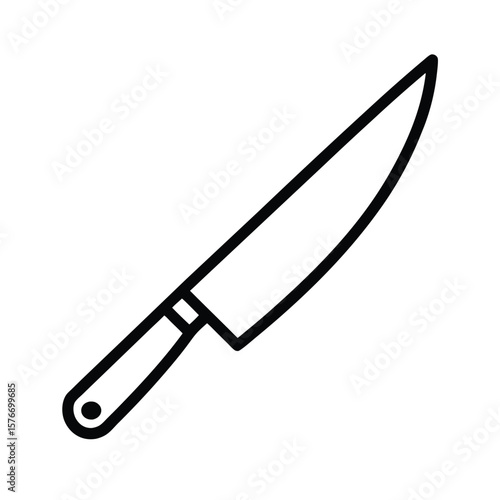 Chef Knife Pointed Blade Icon Vector Illustration