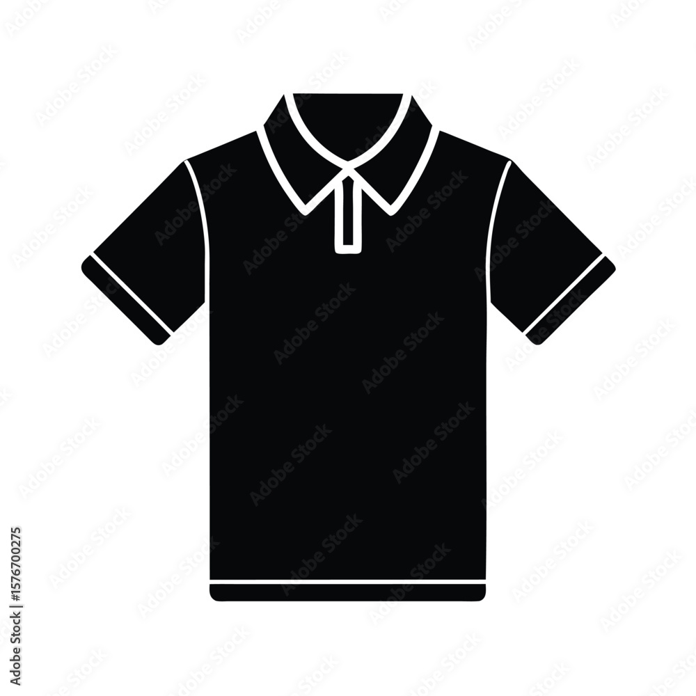 Naklejka premium Polo Shirt With Collar And Sleeves Icon Vector Illustration