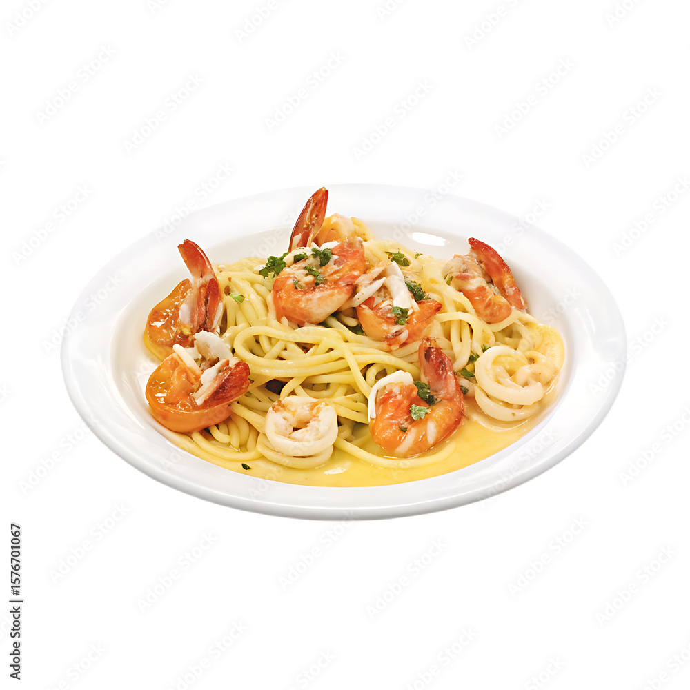 Gourmet shrimp pasta dish with creamy garlic sauce, served on clean white plate
Plato gourmet de pasta con camarones en salsa cremosa de ajo, servido en plato blanco limpio Gourmet shrimp pasta dish with creamy garlic sauce, served on clean white plate
Plato gourmet de pasta con camarones en salsa cremosa de ajo, servido en plato blanco limpio