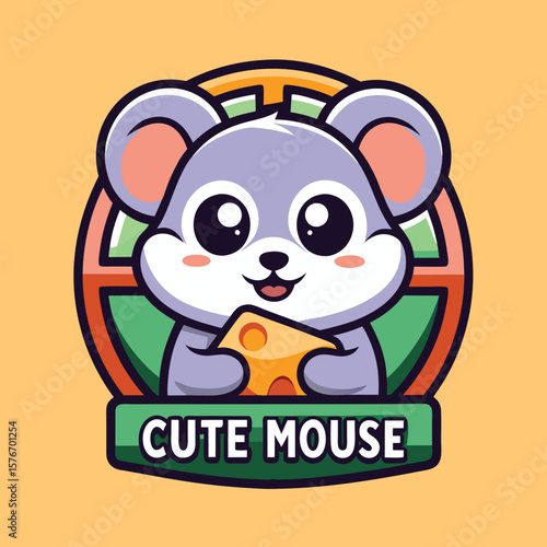 Cute mouse with cheese