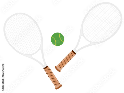 Tennis racket on white background.