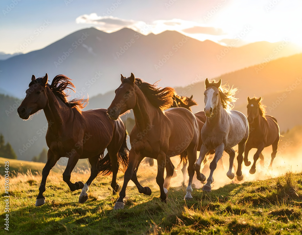 horses on the meadow horses on the meadow