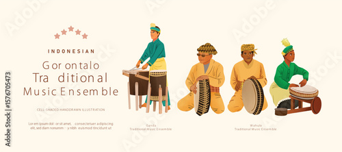 Isolated indonesian gorontalo culture asset illustration