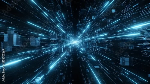 Wallpaper Mural Digital data stream tunnel Torontodigital.ca