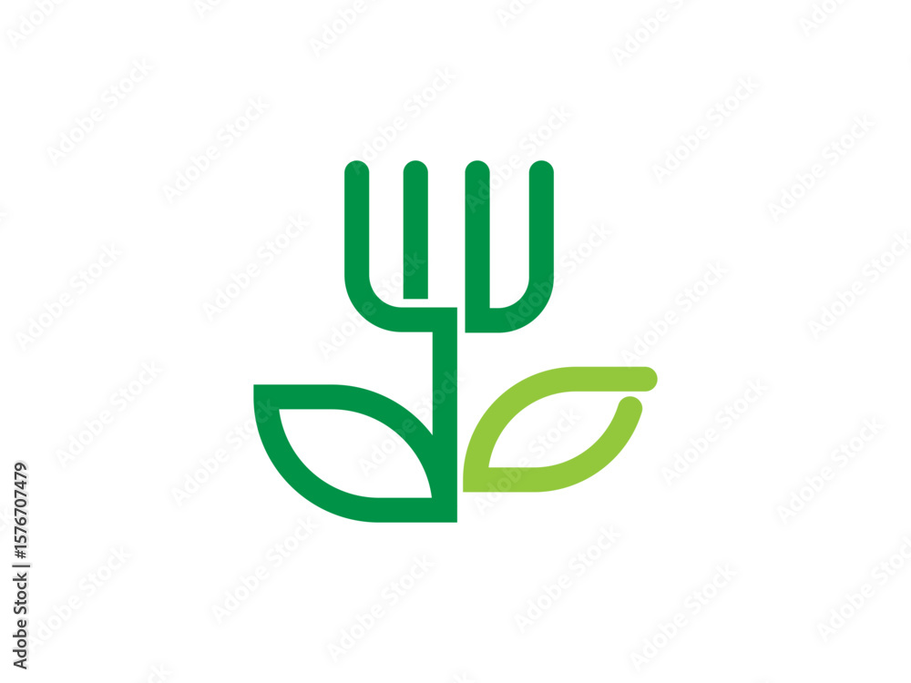 Organic Vegan Fork Logo Template Design Organic Vegan Fork Logo Template Design