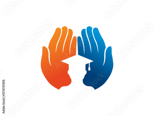 Hand And Graduate Education Logo Template Design