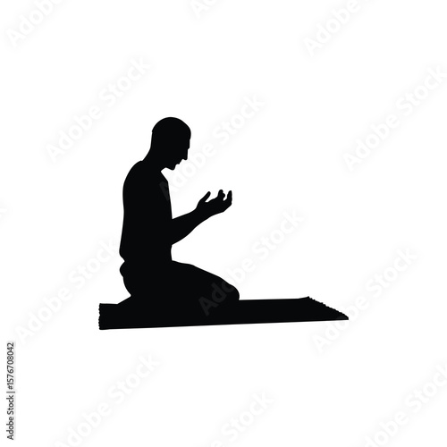  Silhouette of a Person Praying on Knees