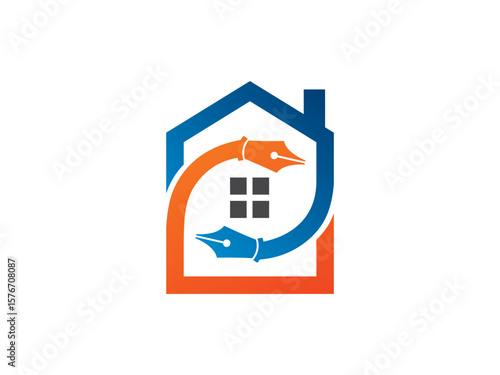 Home Publishing House Logo Template Design