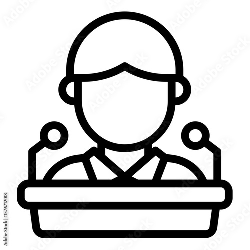 politician figure outline icon for public bribe or corruption outline icon