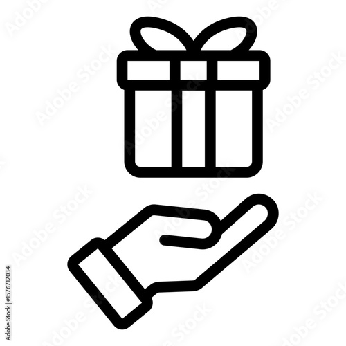 hand gift outline icon representing gratification corruption outline icon