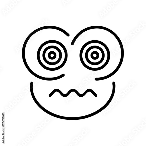 A minimalistic line art illustration depicts a stylized face conveying a sense of confusion, bewilderment, or disorientation.
