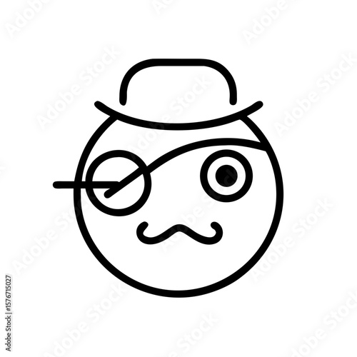 A stylized illustration of a distinguished gentleman, complete with a monocle, mustache, and bowler hat, exudes an air of vintage charm and sophistication.
